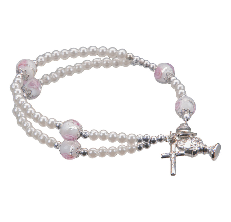 COMMUNION BRACELET IN PINK BAG