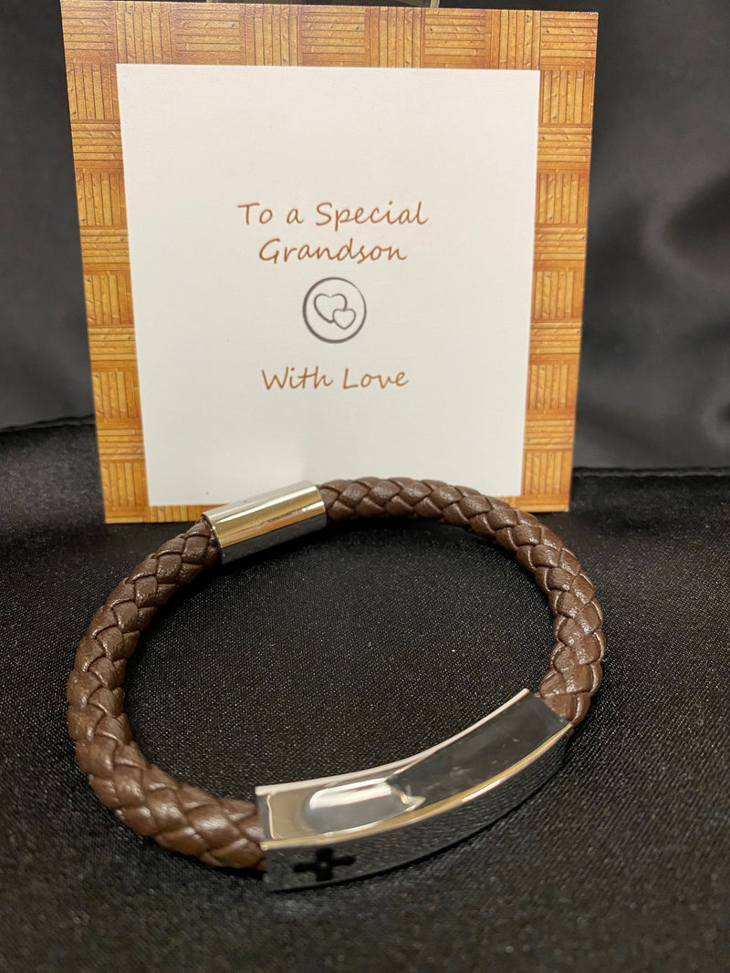 BOYS CROSS ID MAGNET BRACELET