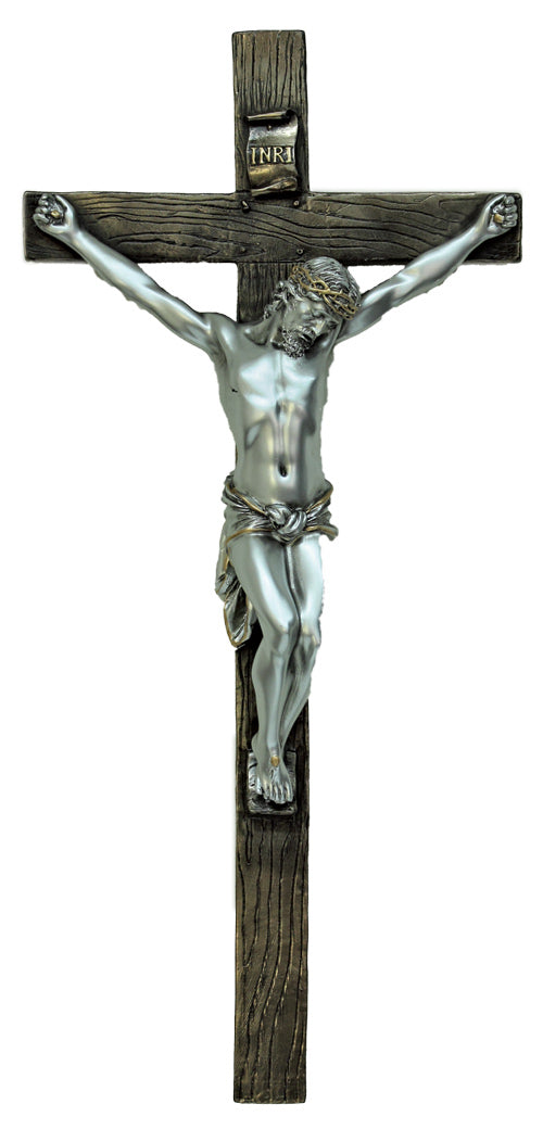 CRUCIFIX BRONZE/PEWTER 13"