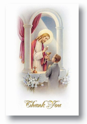 BOYS COMMUNION THANK U CARDS