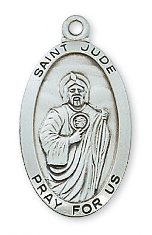 SS ST JUDE OVAL 24" CHAIN/BOX