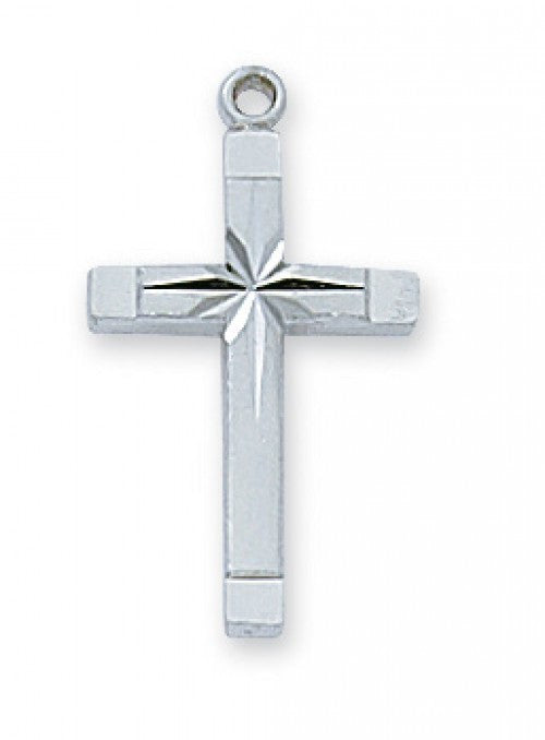 SS ENGRAVED CROSS 16-18" CH