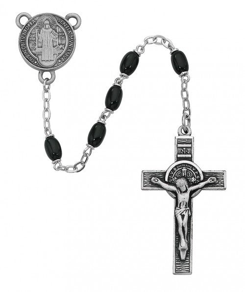 4X6MM BLACK ST BENEDICT ROSARY