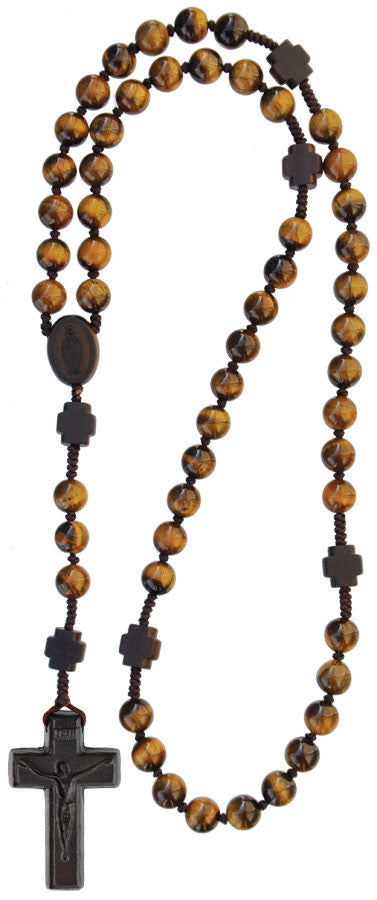 8MM TIGER EYE GEMSTONE ROSARY