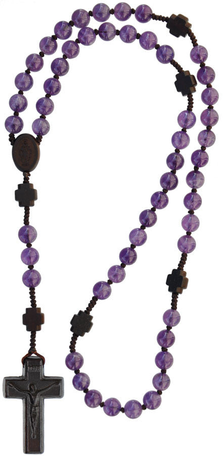 8MM AMETHYST GEMSTONE ROSARY