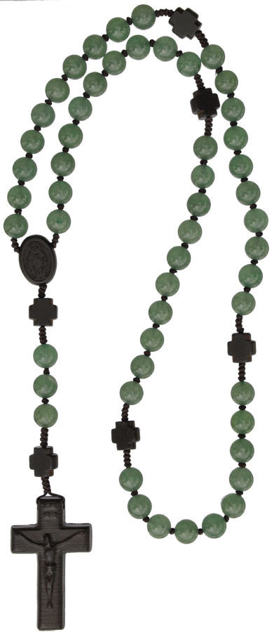 8MM GREEN JADE GEMSTONE ROSARY