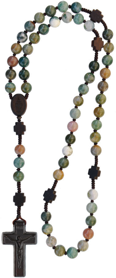 8MM MULTI ONYX JUJUBE ROSARY