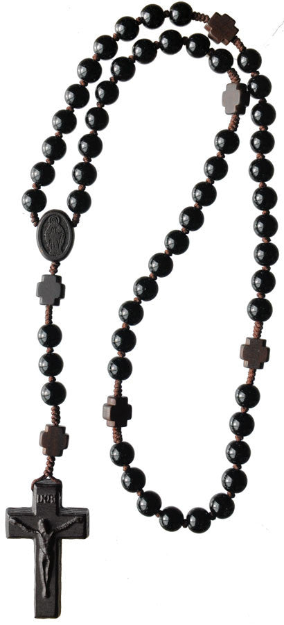 8MM BLACK ONYX GEMSTONE ROSARY