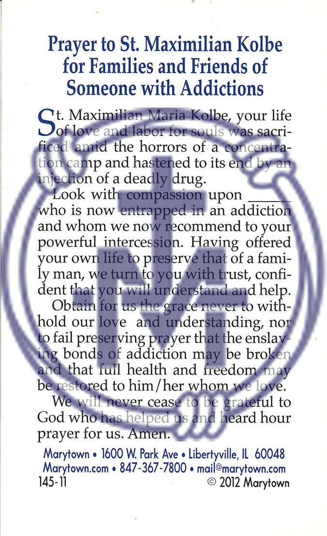 PRAYER TO ST MAX KOLBE ADDICTS